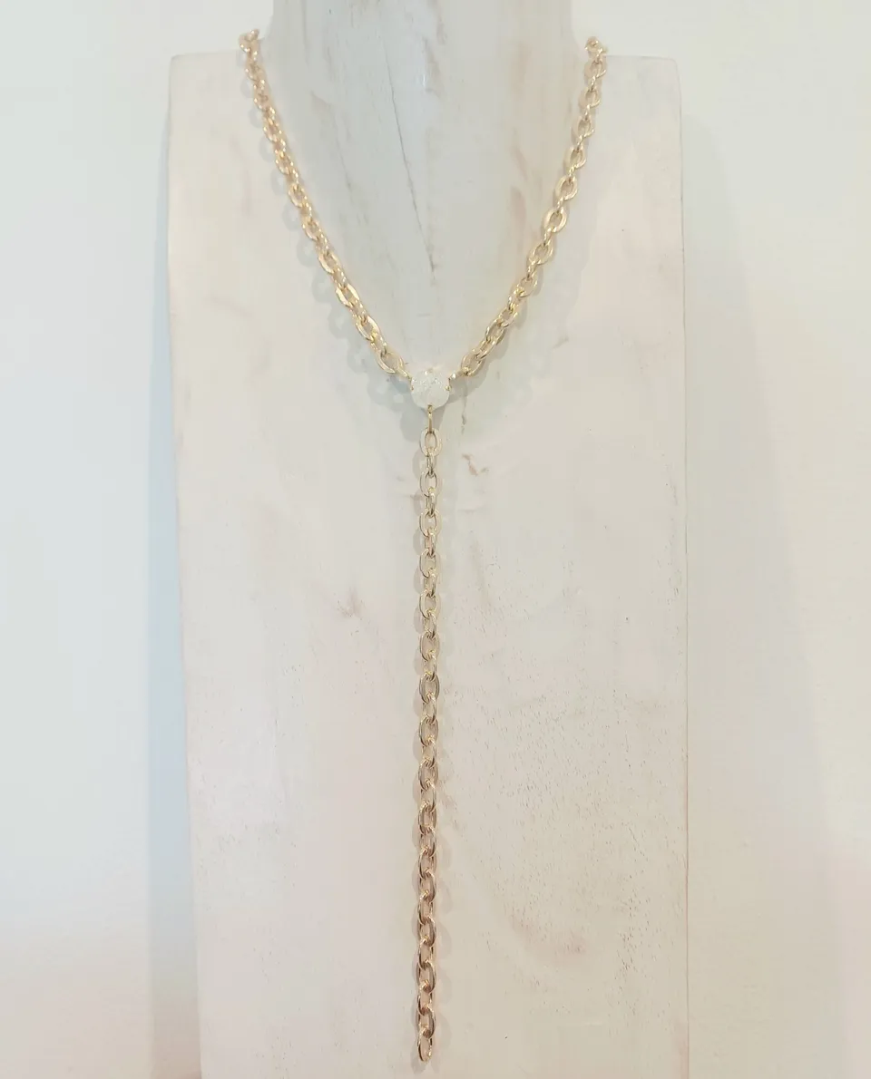 Alevá Bijoux Gilda White Sparkle Halskette Gold