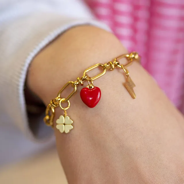 JOY by Corrine Smith Chunky Charm Armband Gold personalisiert