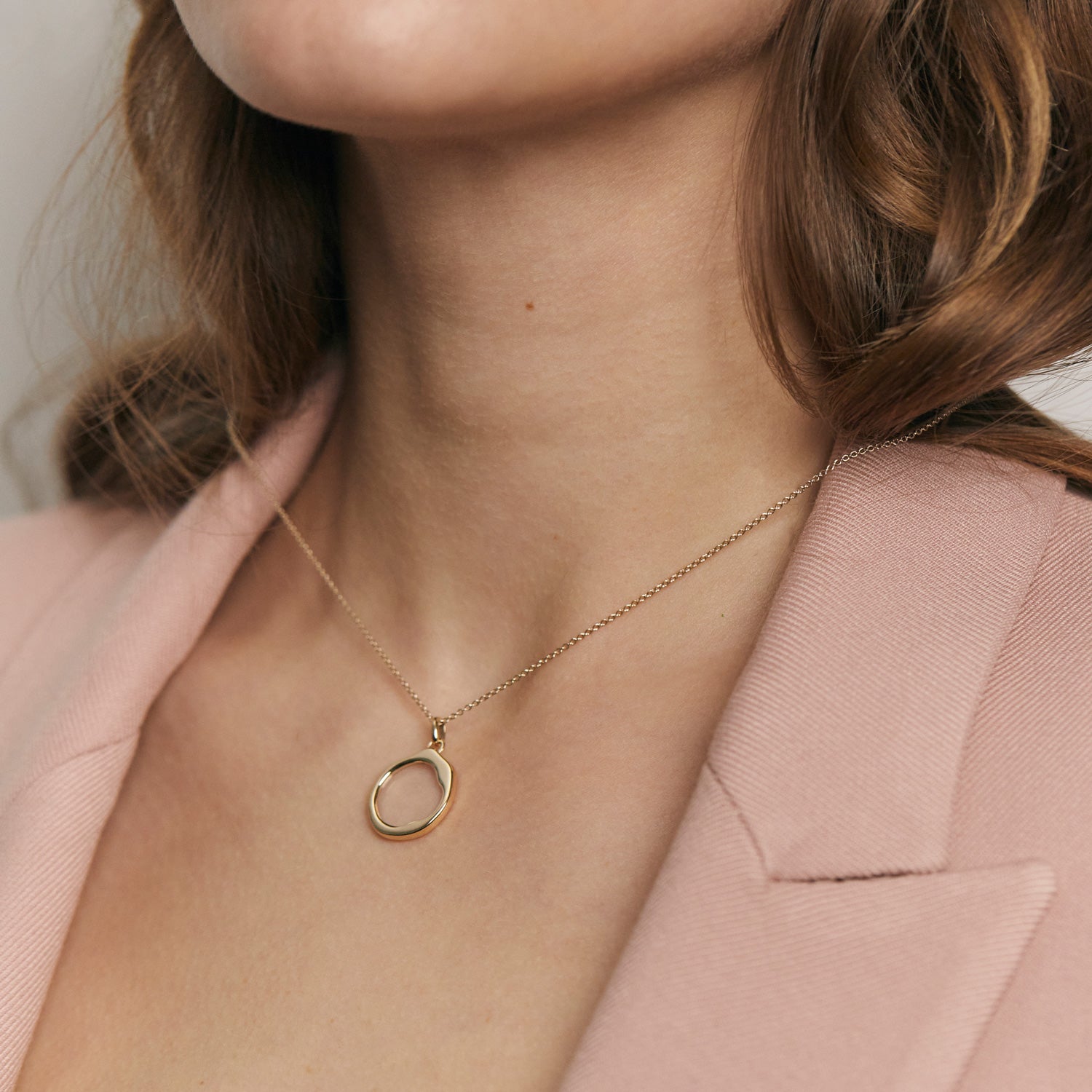 Stilnest Quarz Organic Kette 585 Gold 45cm Kristall
