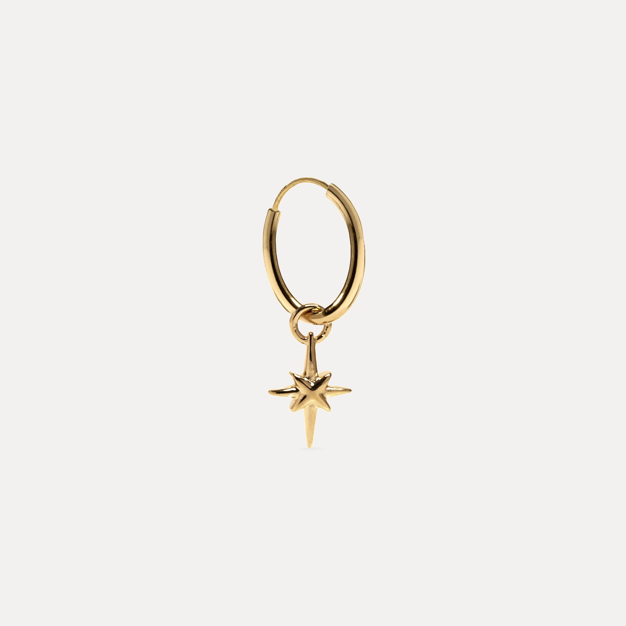 Stilnest Star Light Creolen Single 585 Gold Stern