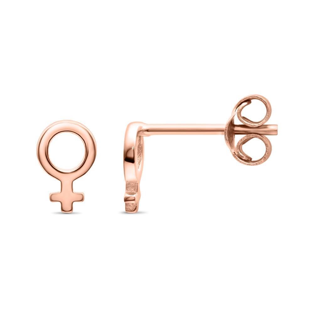 JEWLIX Venusspiegel Ohrstecker Rosé Ohrringe Damen