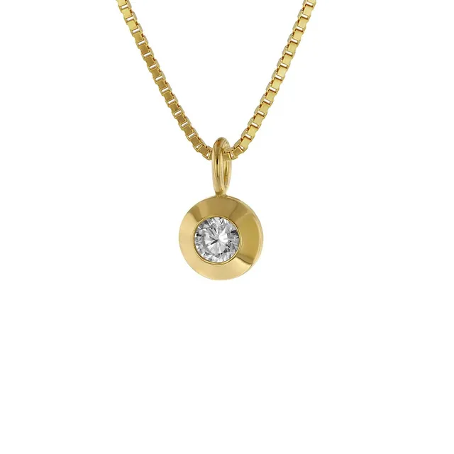 trendor Halsketten 75042 Gold Anhänger Zirkonia Kette 42 cm