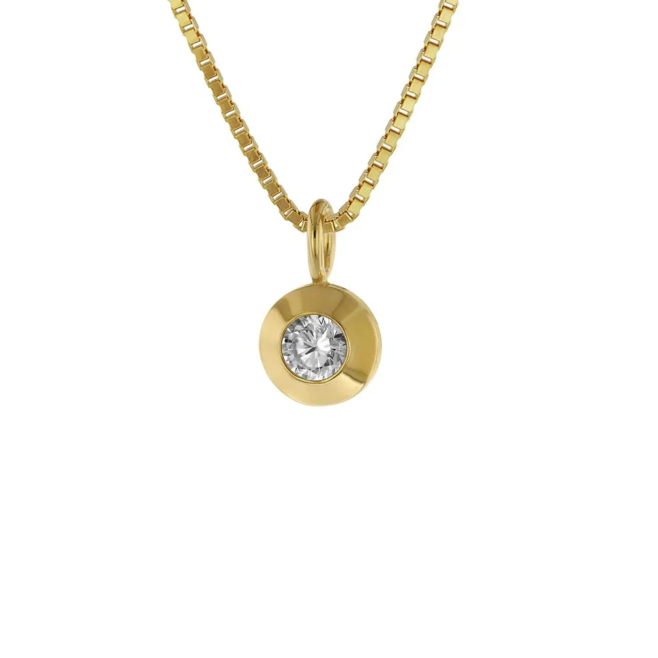 trendor Halsketten 75042 Gold Anhänger Zirkonia Kette 42 cm
