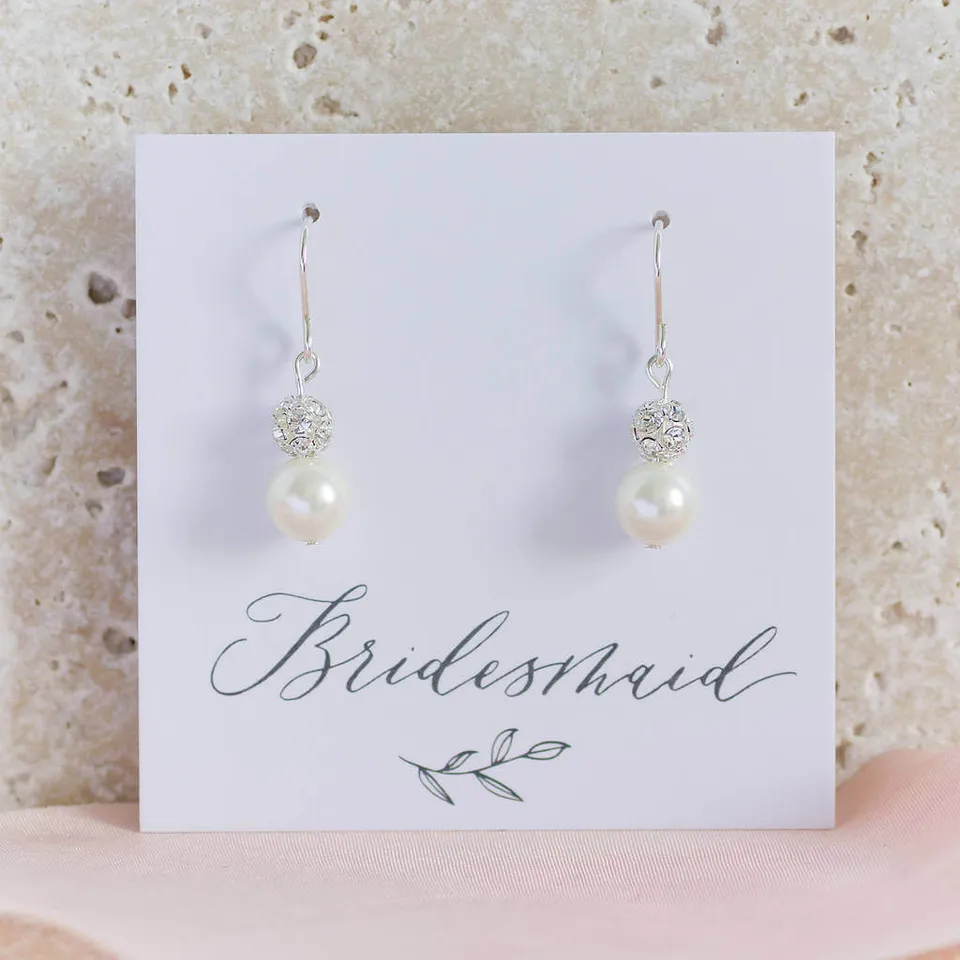 Joy by Corrine Smith Pearl Glitter Ball Ohrringe Silber