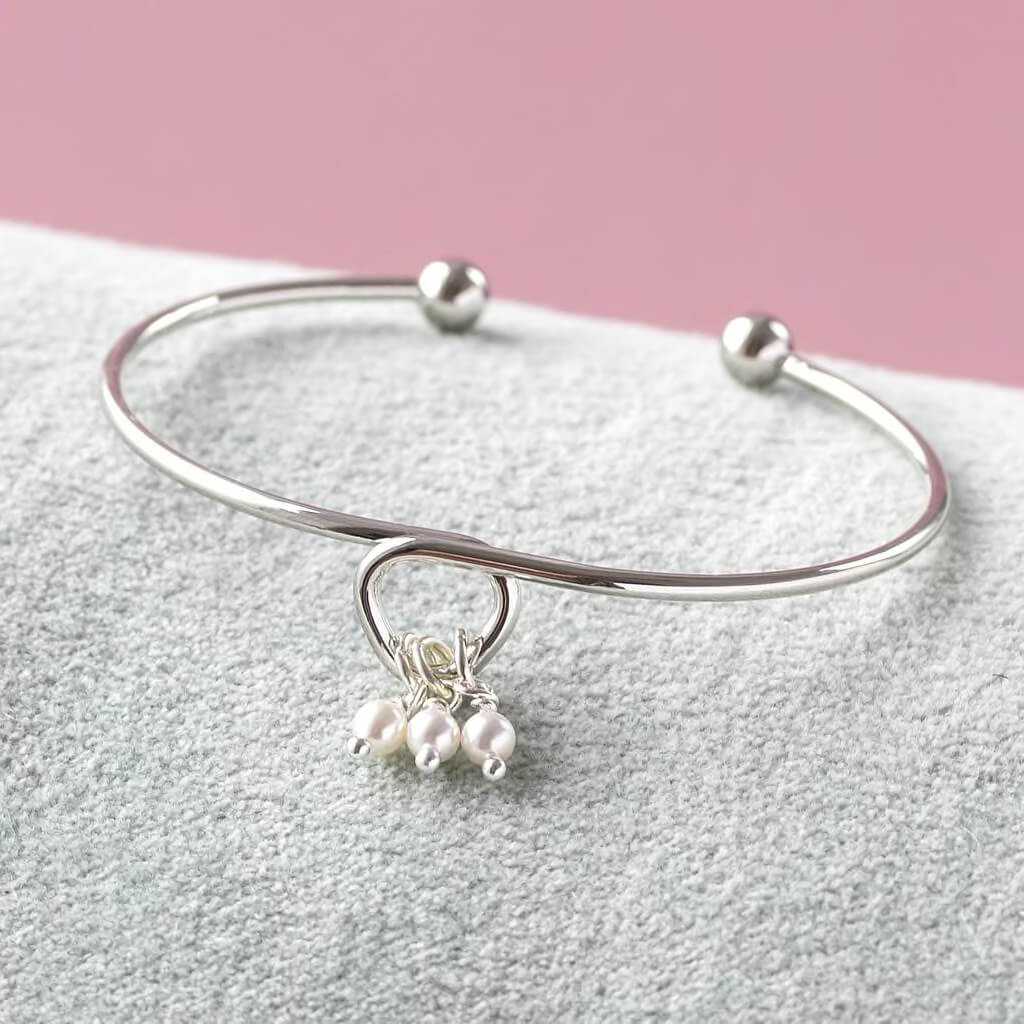 Joy by Corrine Smith 30th Birthday Pearl Bangle Armband silber