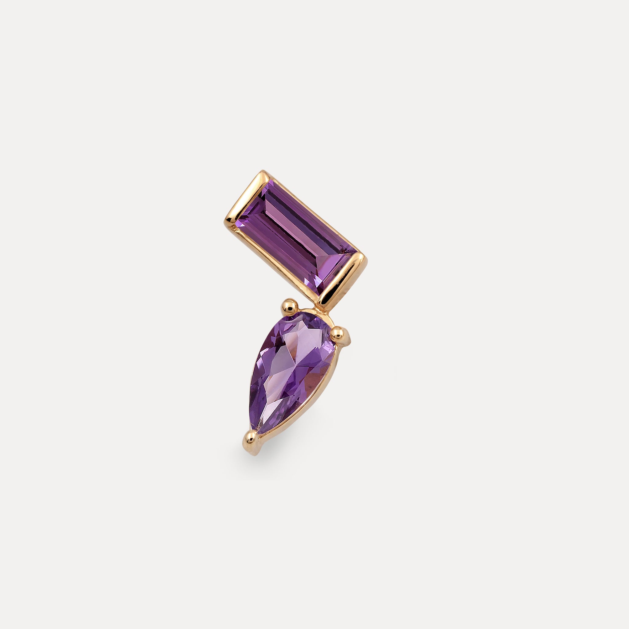 Stilnest Balance Dual Ohrstecker Amethyst 585 Gold links