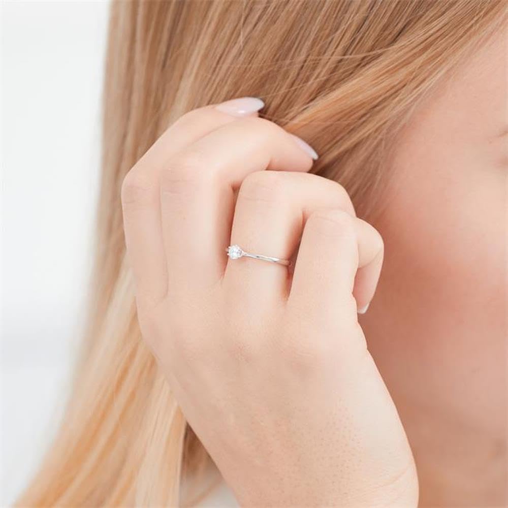 JEWLIX Solitärring 925 Silber Zirkonia Ring 52mm