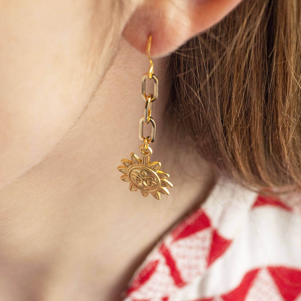 Joy by Corrine Smith Sun Charm Ohrringe Gold 5,5 cm