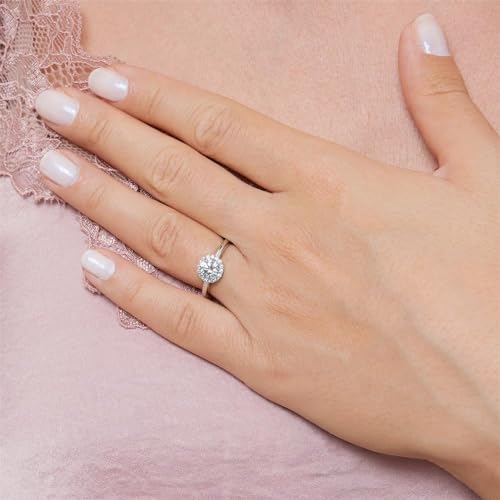 JEWLIX Halo Verlobungsring 925 Silber Zirkonia Größe 58