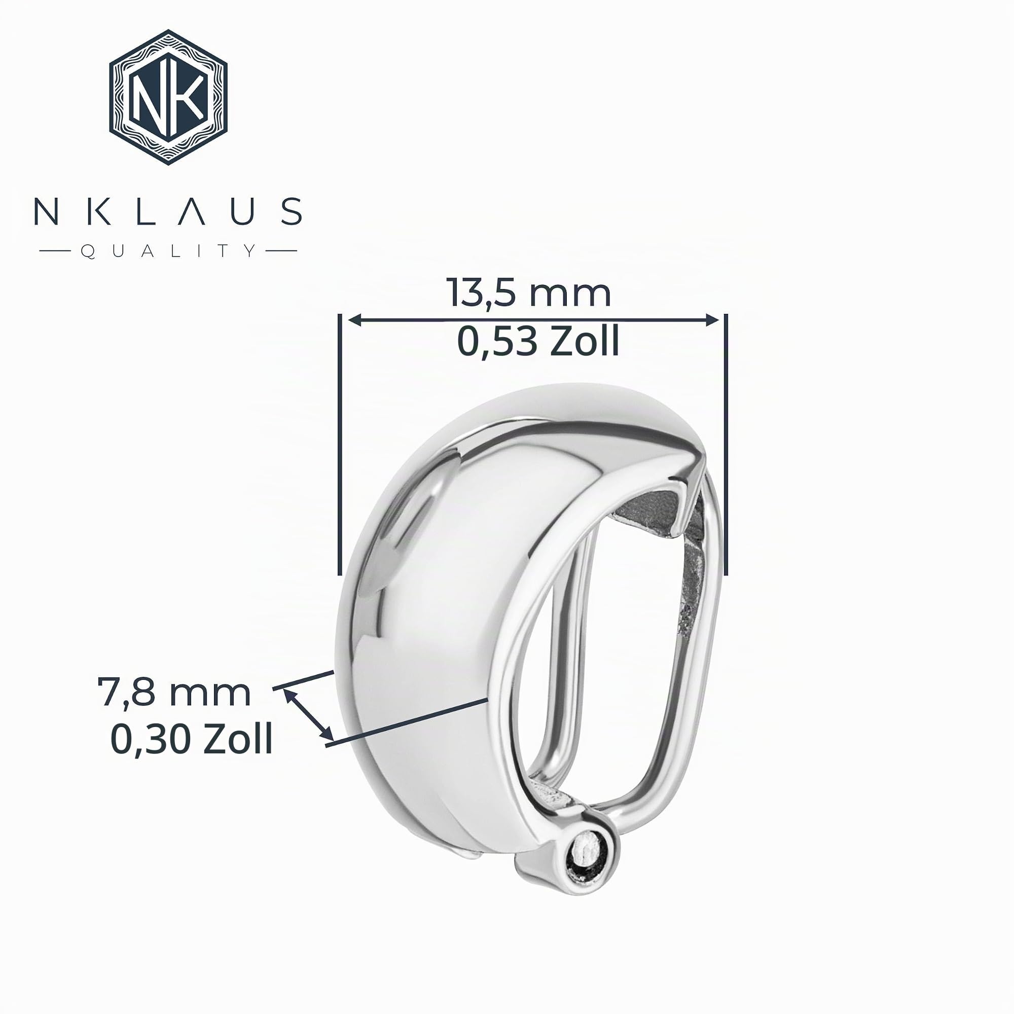 NKlaus Fake-Ohrclips 925 Silber ohne Ohrloch Paar