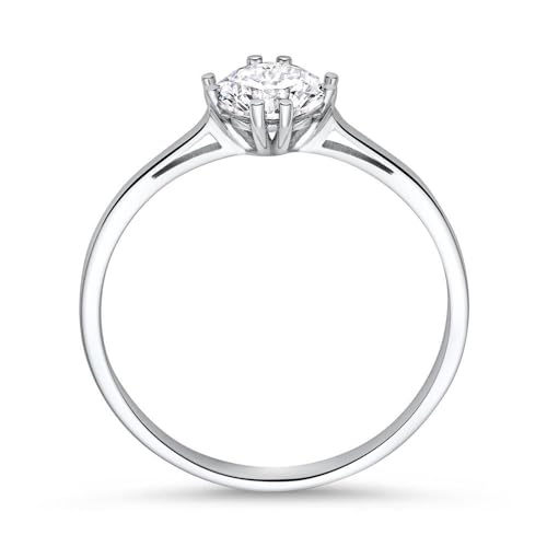 JEWLIX Verlobungsring Weißgold 60mm 375 Zirkonia