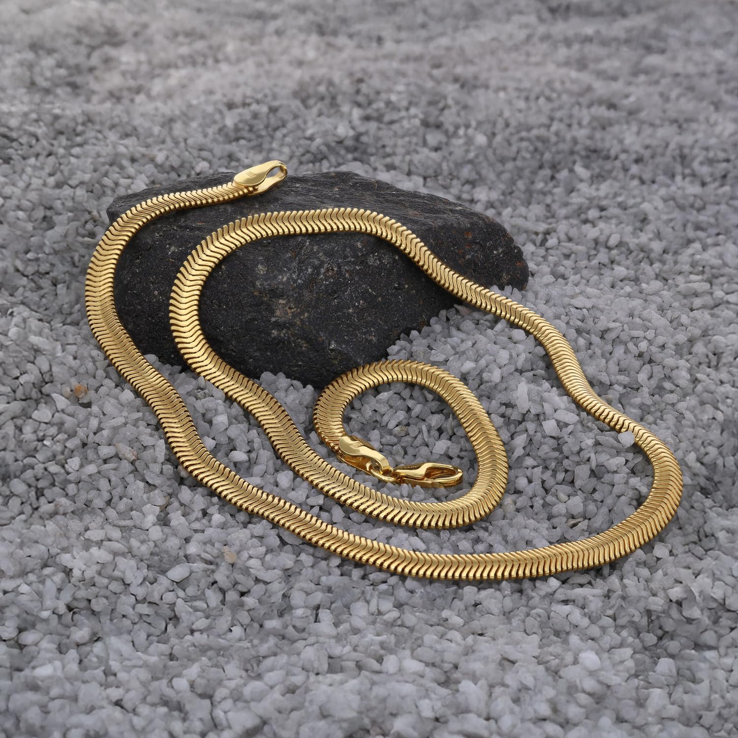 trendor Schlangenkette 40 cm 4,2 mm Silber vergoldet