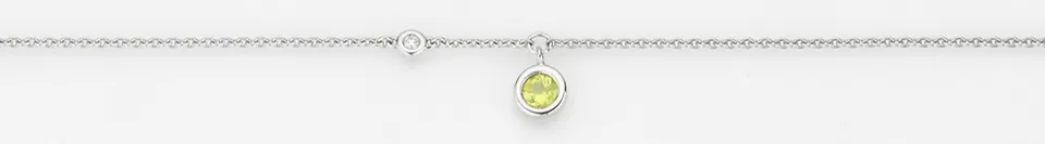 Eugen Rühle Colliers Brillant Peridot Halskette 590 Weißgold