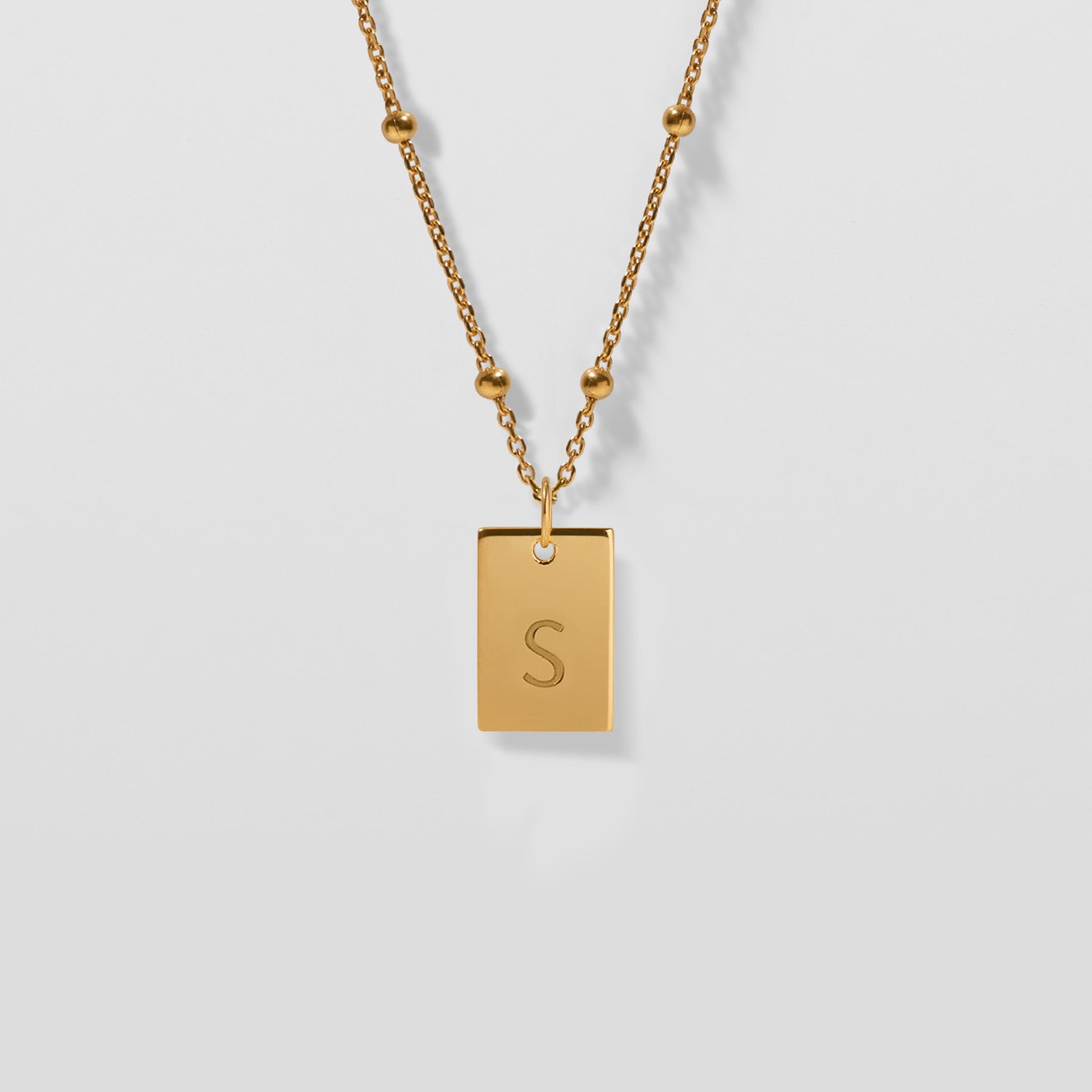 Stilnest Folio Tag Kette Gold Vermeil gravierbar 45cm