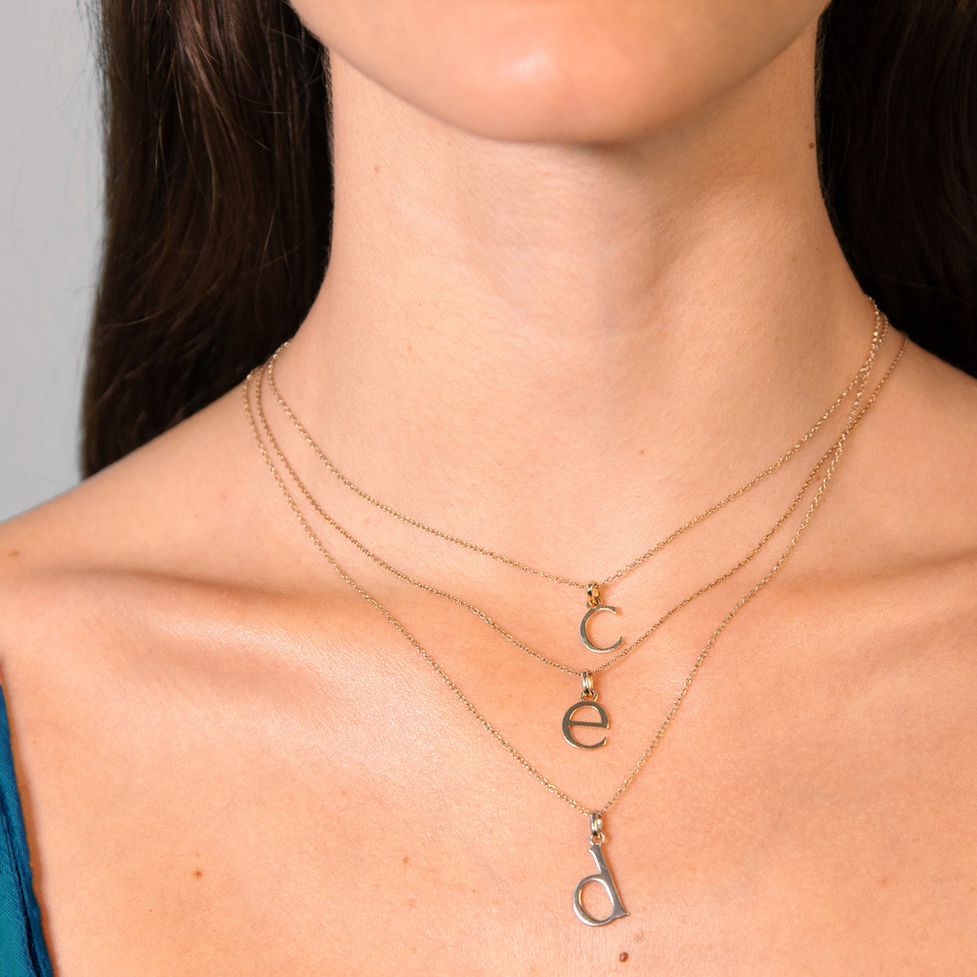 Stilnest Initial Ankerkette 24k Gold Vermeil F 45cm Halskette
