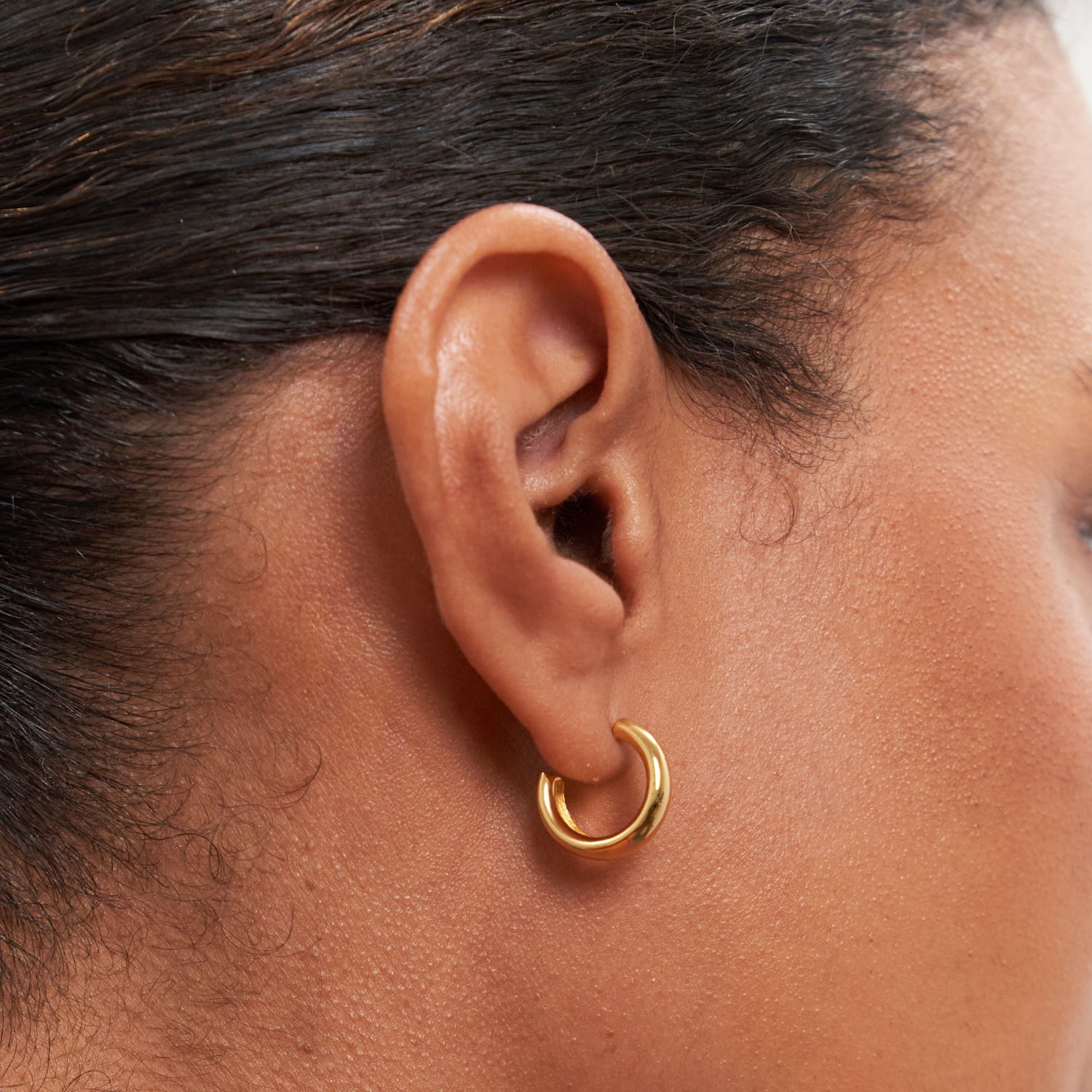 Stilnest Mom Band Creolen Ohrringe 24k Gold Vermeil bold