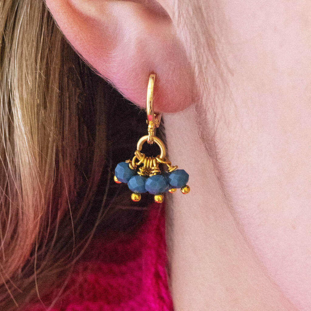 Joy by Corrine Smith Shades of Blue Huggie Ohrringe Gold 1,2 cm