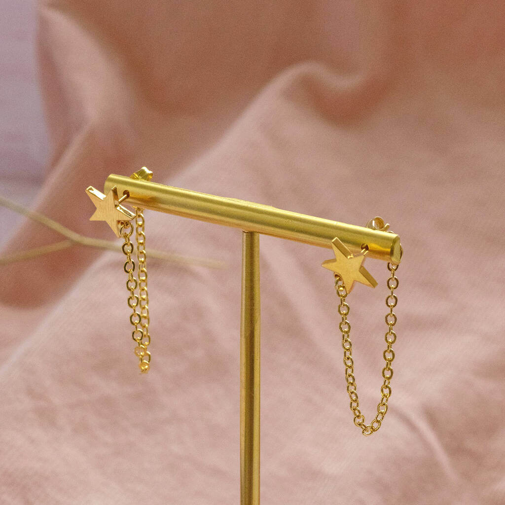 Joy by Corrine Smith Star Ohrringe Gold Kette