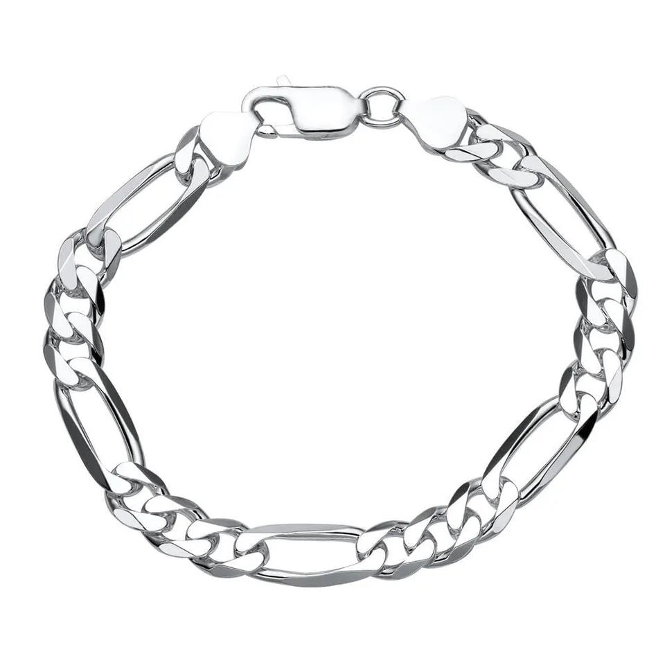 JEWLIX Panzerarmbänder Figaroarmband FA0080 Silber 21 cm 8 mm