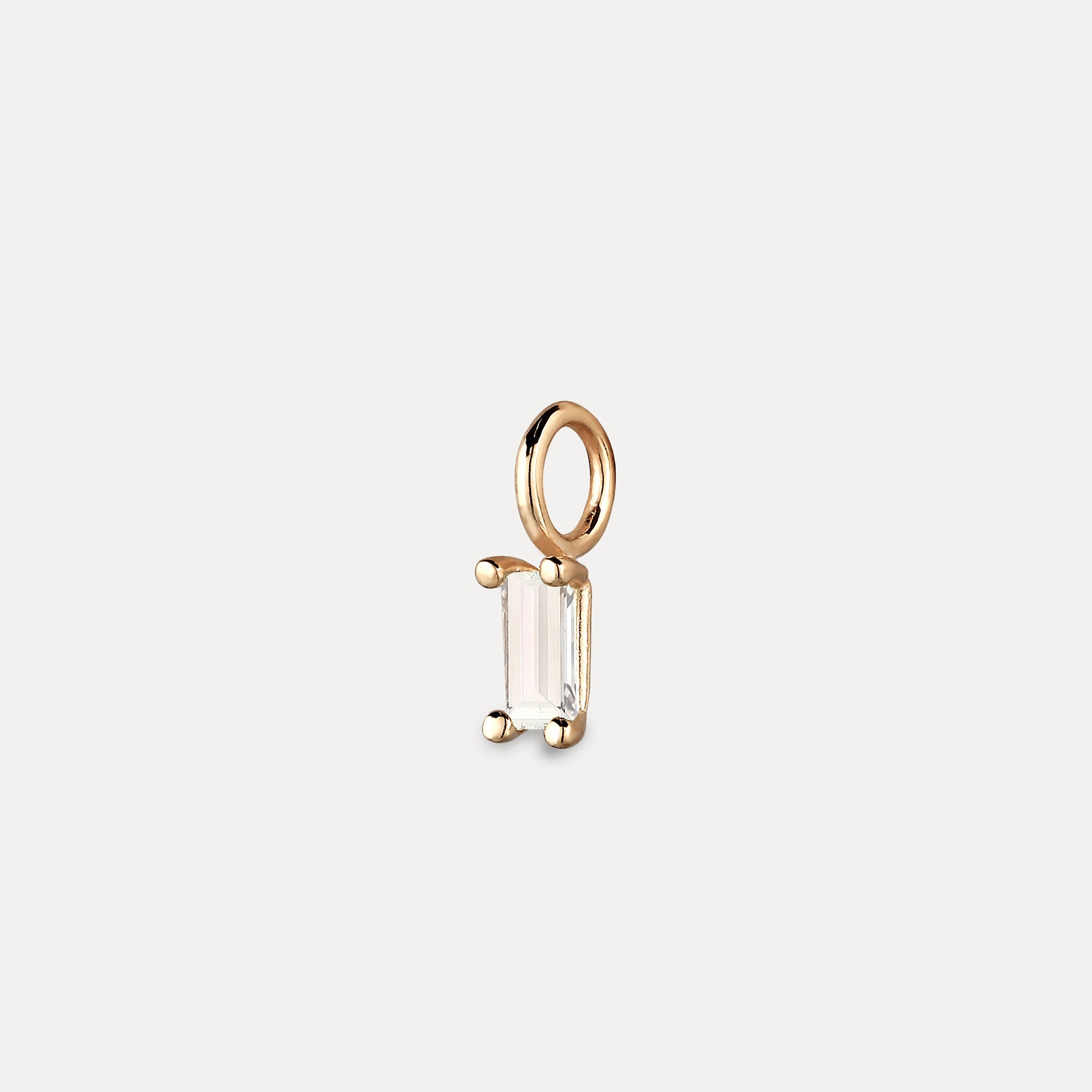 Stilnest Baguette Anhänger weißer Beryll 585 Gold