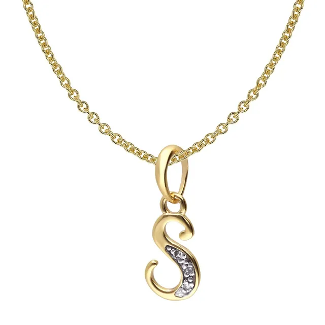 trendor Halsketten Buchstaben-Anhänger S Gold 42 cm Kette