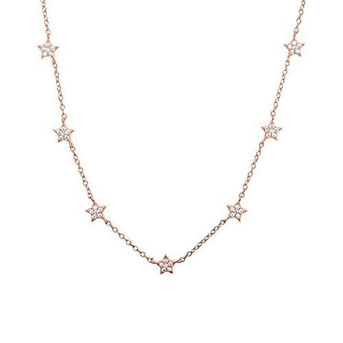 JEWLIX Sterne Kette 925er Silber Zirkonia Rosé