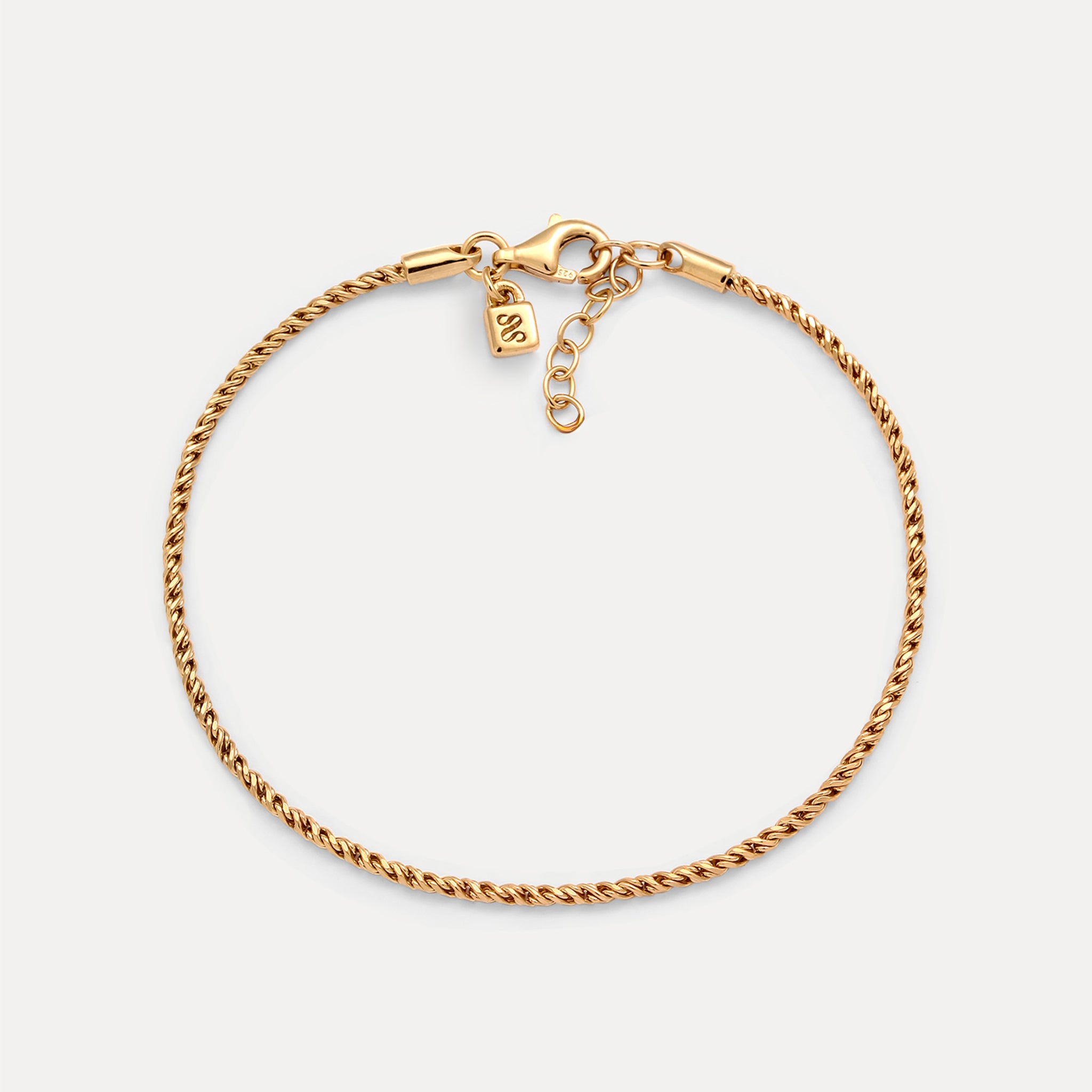 Stilnest Spiral Chain Armband 17+2cm Gold Vermeil