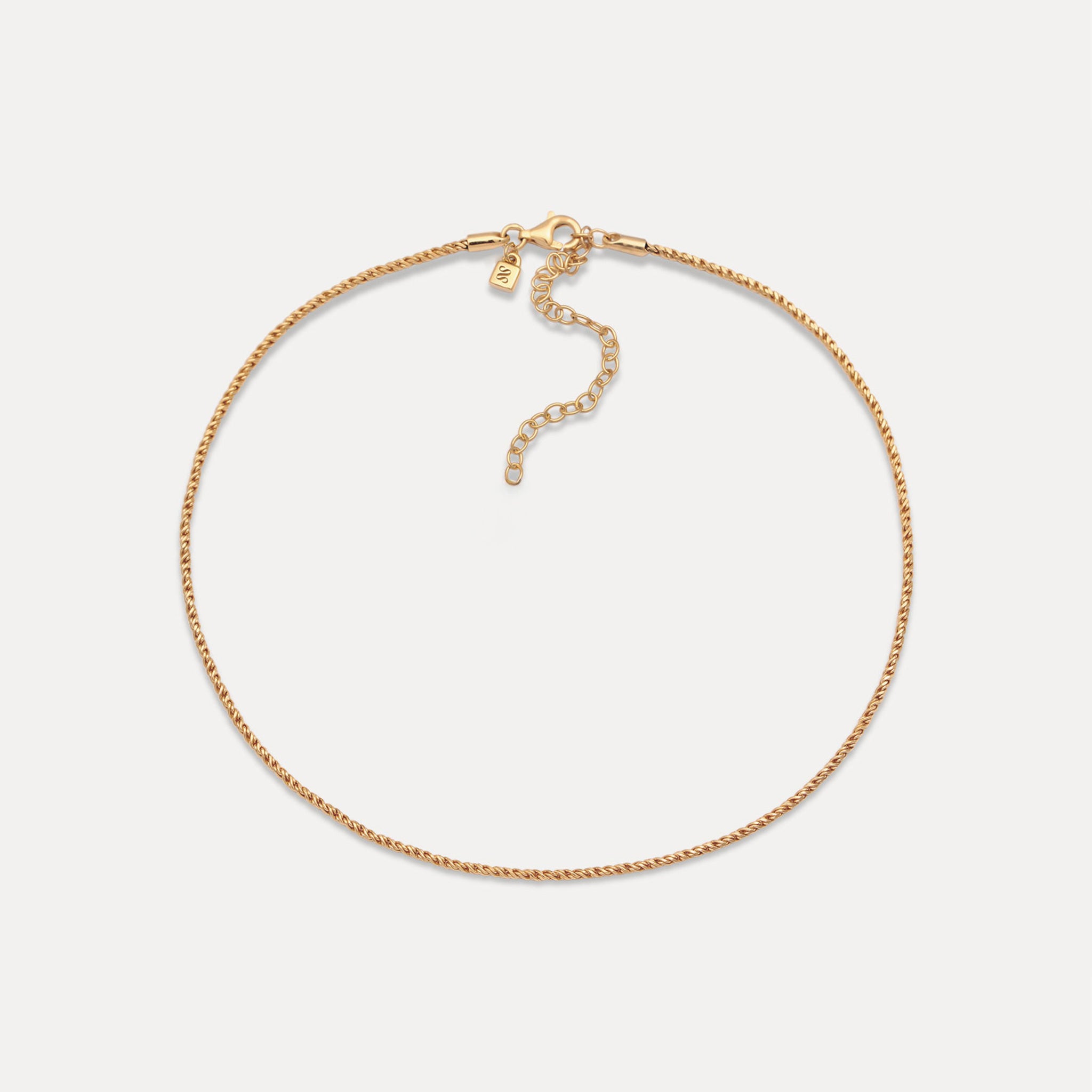 Stilnest Spiral Chain Choker Halskette 24k Gold Vermeil verstellbar