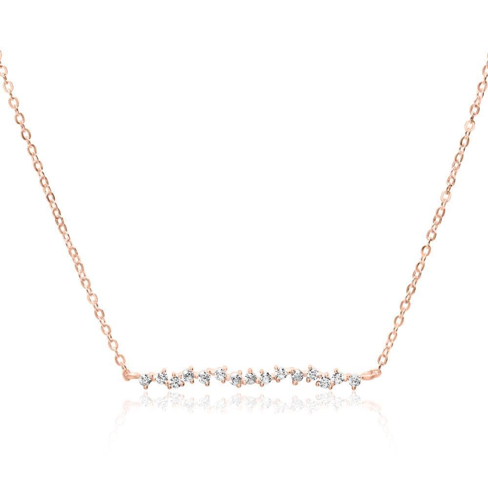 JEWLIX Ketten mit Anhänger Halskette Damen rosévergoldet 925 Silber