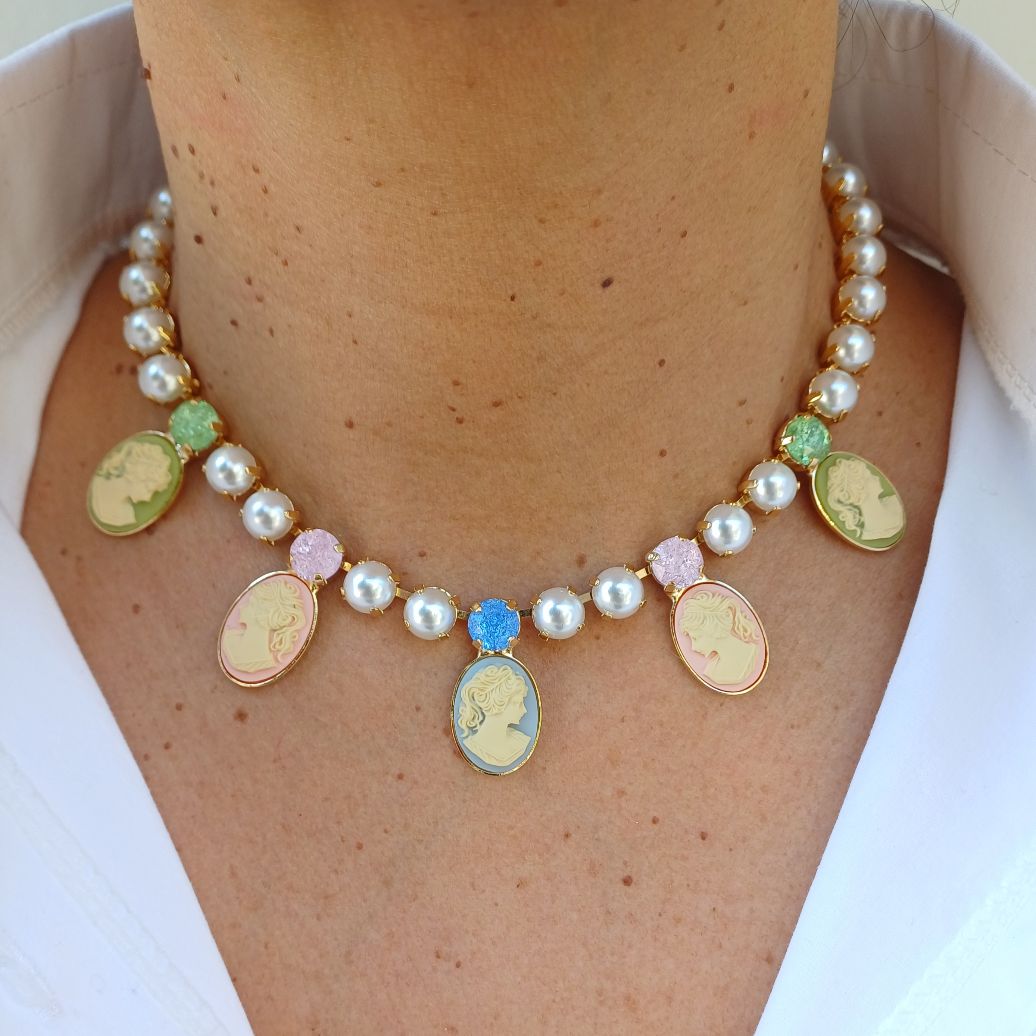 Alevá Bijoux Katia Halskette Gold Perlen 40 cm
