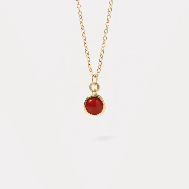 Stilnest Zodiac Birthstone Halskette 585 Gold Widder 45cm