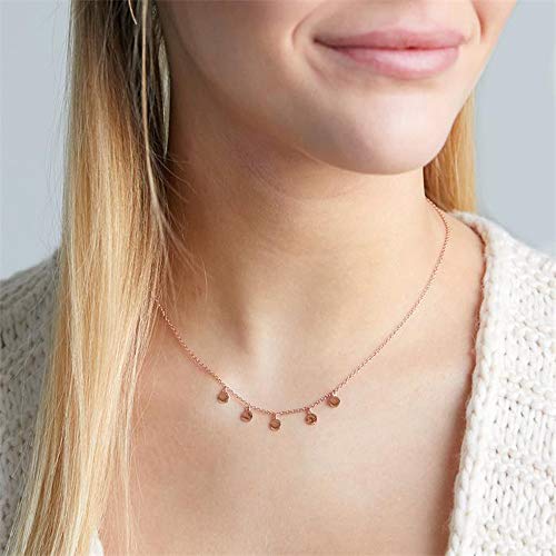 JEWLIX Runde Anhänger Kette 925 Silber Rose Damenhalskette
