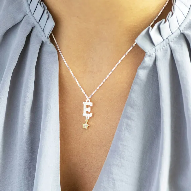 Joy by Corrine Smith Pearl Initial Halskette Gold mit Stern
