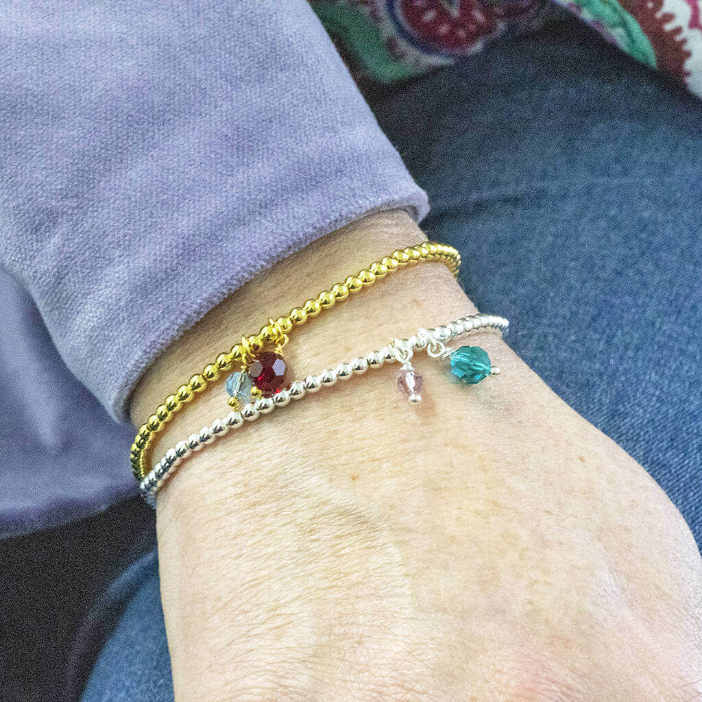 Joy by Corrine Smith Mutter Kind Geburtsstein Armband Silber
