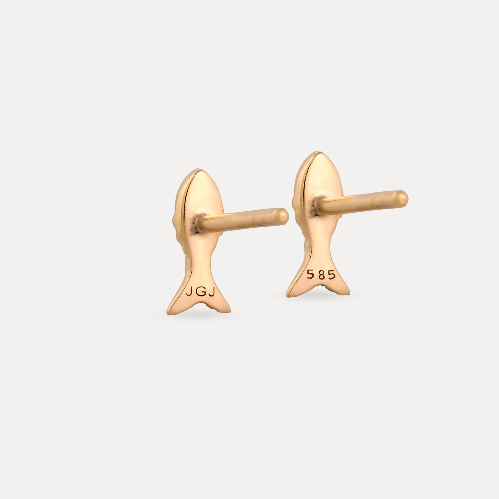 Stilnest Fish Ohrstecker Ohrringe 585 Gold texturiert