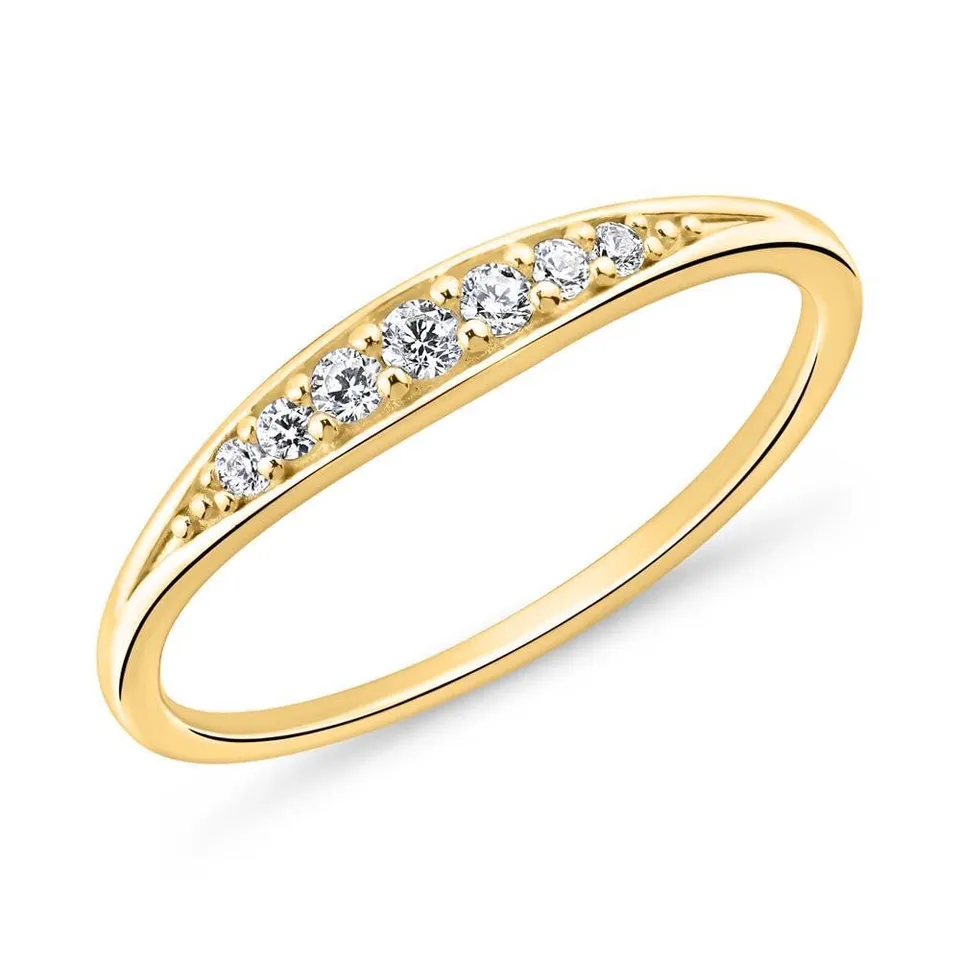 JEWLIX Damenring 925 Silber vergoldet Zirkonia Ring Gr.54