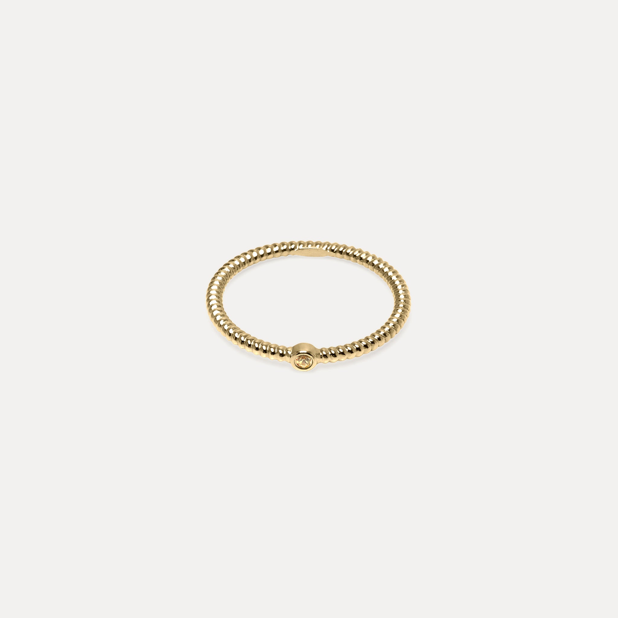 Stilnest Snake Tail Solitaire Ring 585 Gold Mandarin Granat 52