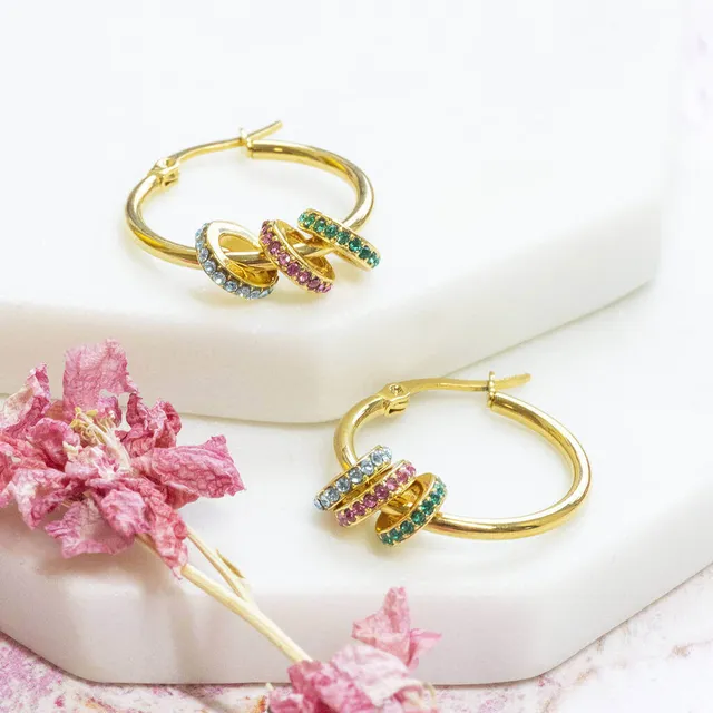 Joy by Corrine Smith Earrings Creolen Gold Geburtsstein