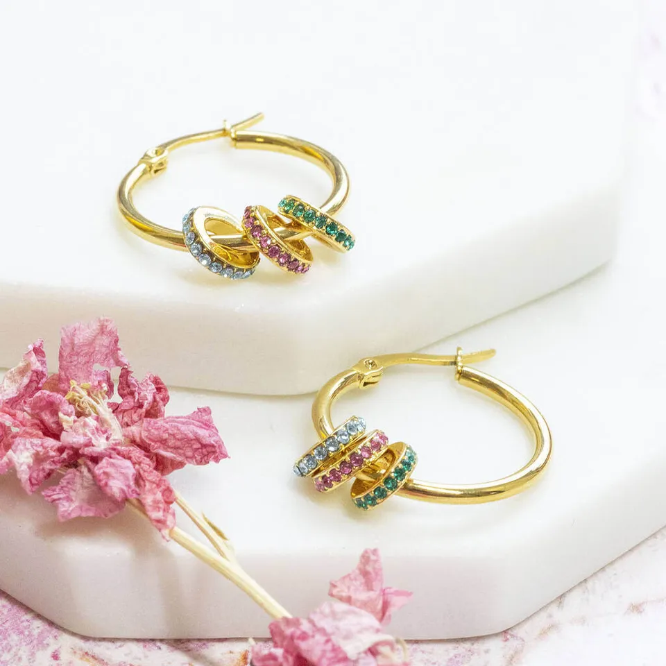 Joy by Corrine Smith Earrings Creolen Gold Geburtsstein