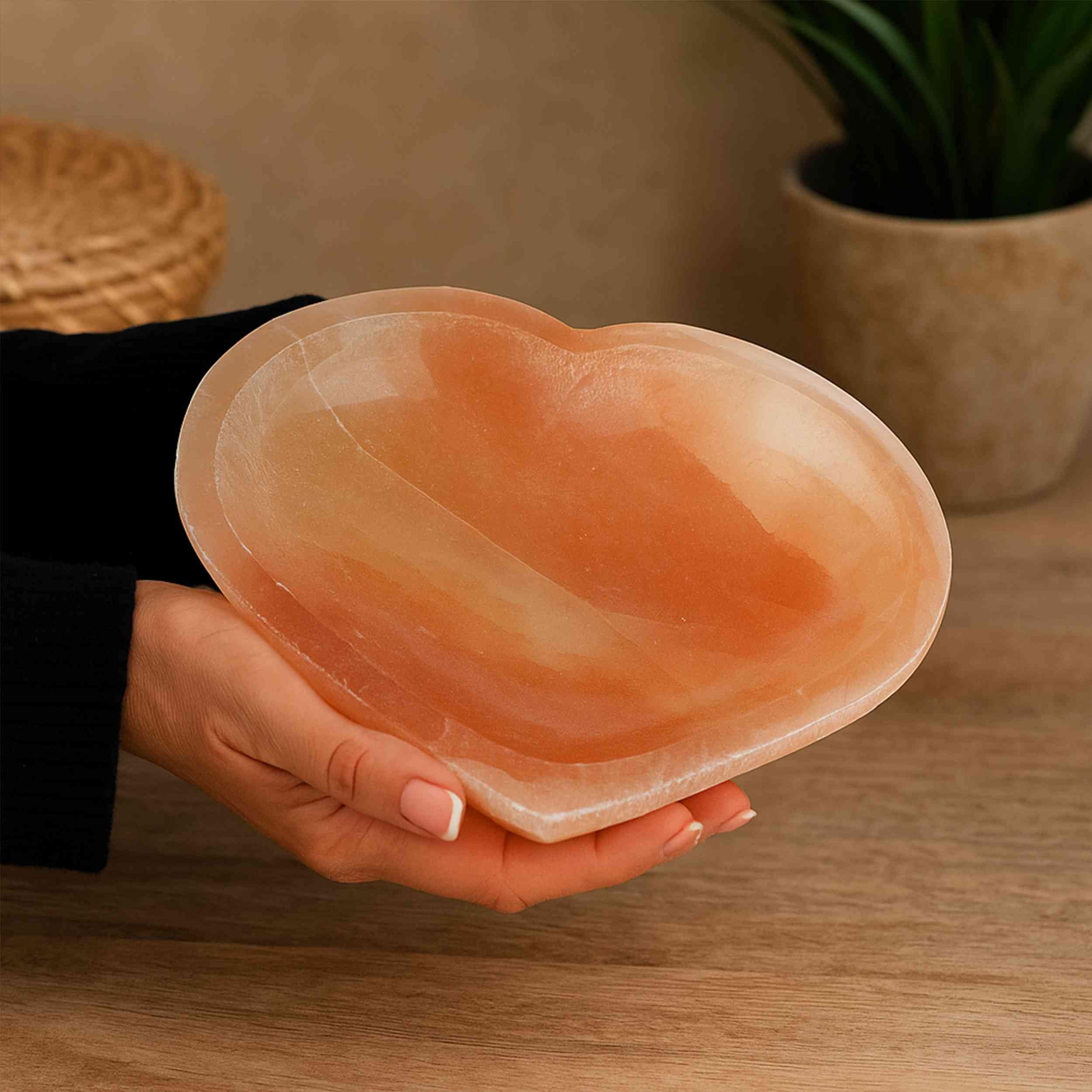NKlaus Healing Crystals Orange Selenit Herzschale 20 cm