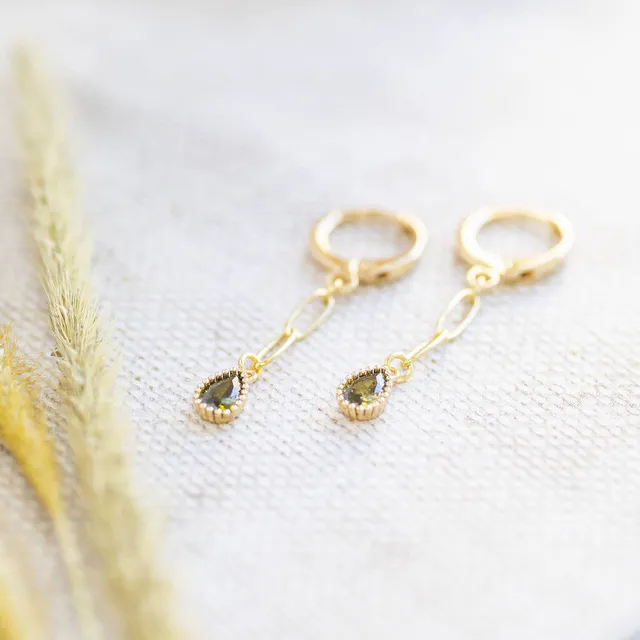Joy by Corrine Smith Peridot August Ohrringe Gold Tropfen
