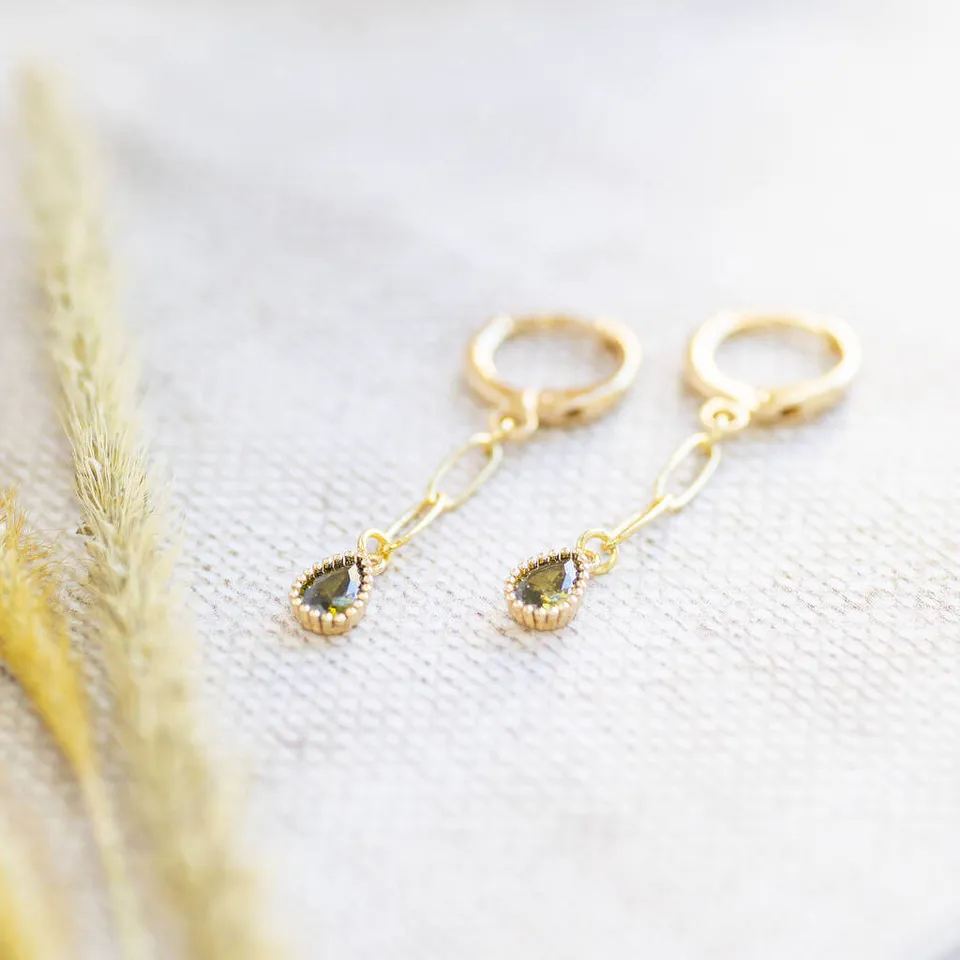 Joy by Corrine Smith Peridot August Ohrringe Gold Tropfen