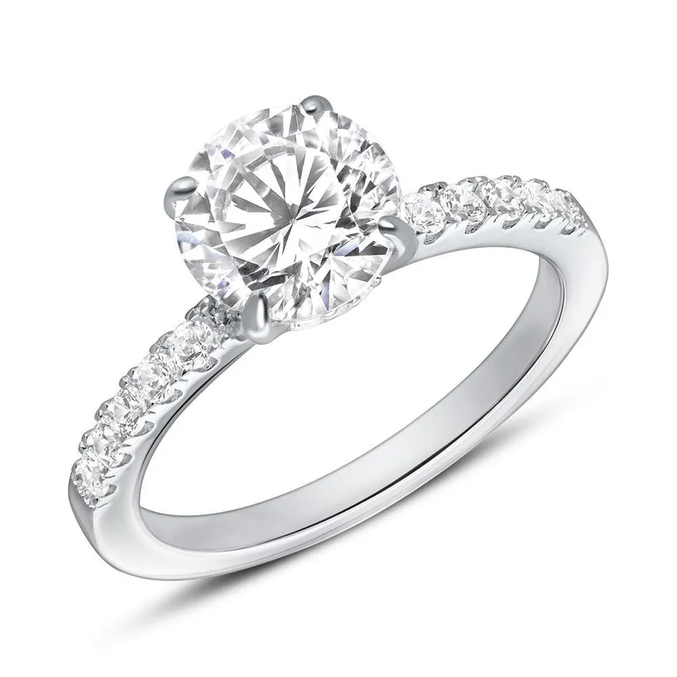 JEWLIX Verlobungsring 925 Silber Ring 50mm Zirkonia