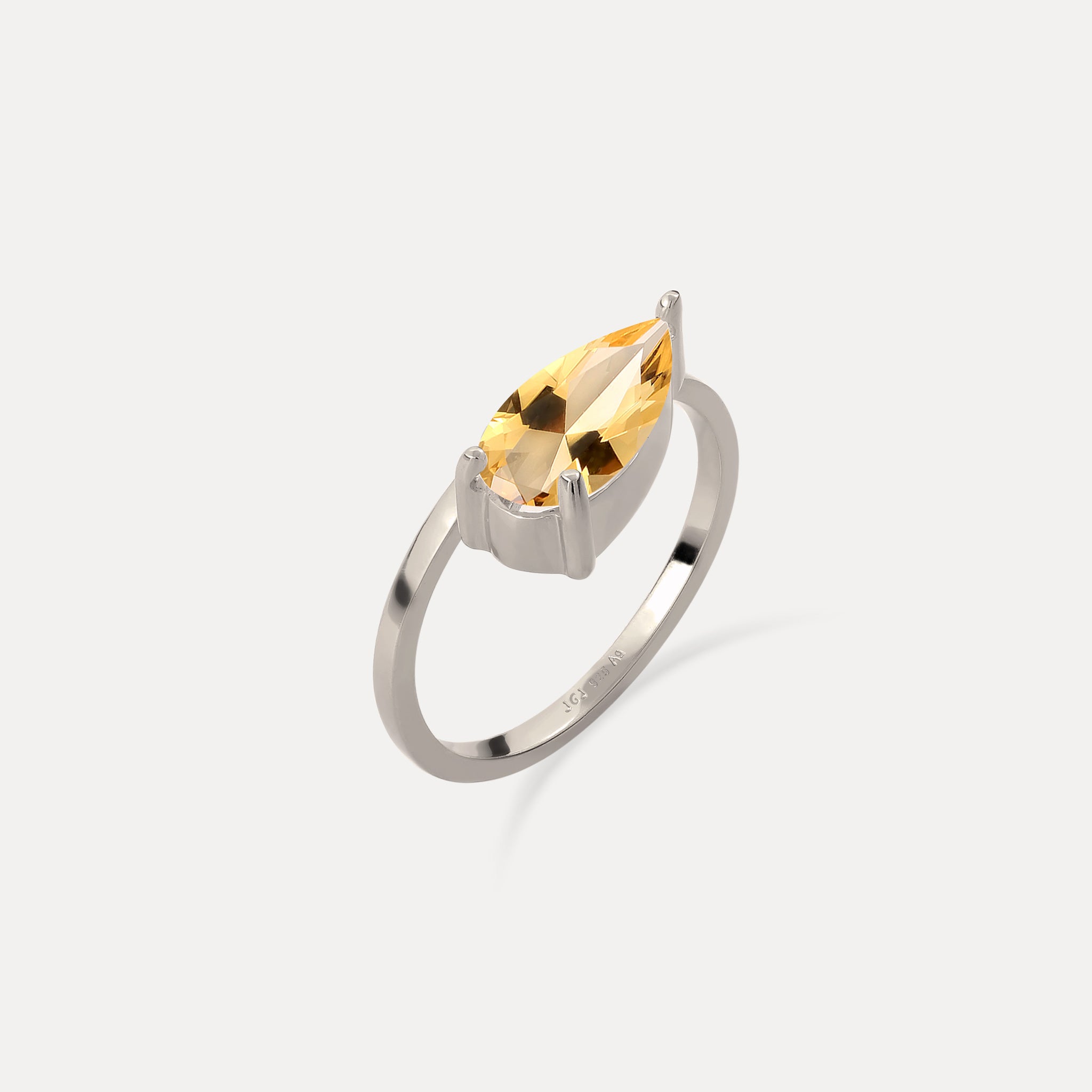 Stilnest Balance Drop Ring Citrin Gold Vermeil Gr.54