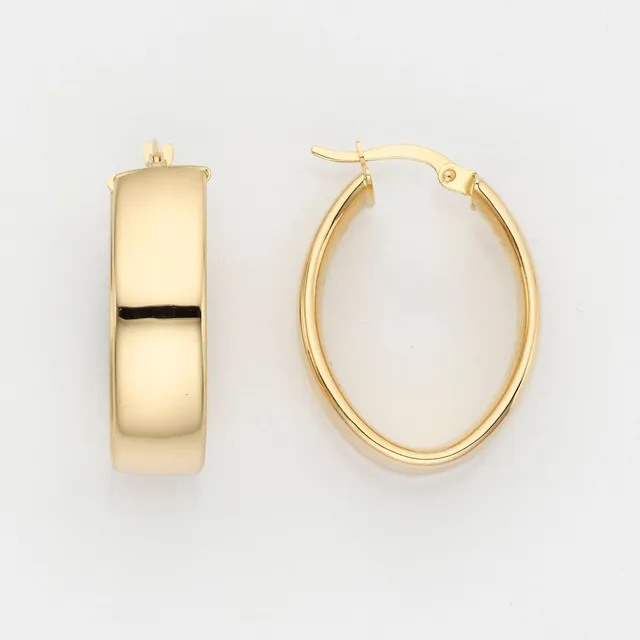 Eugen Rühle Bügel-Creolen oval 25mm Ohrringe Gelbgold