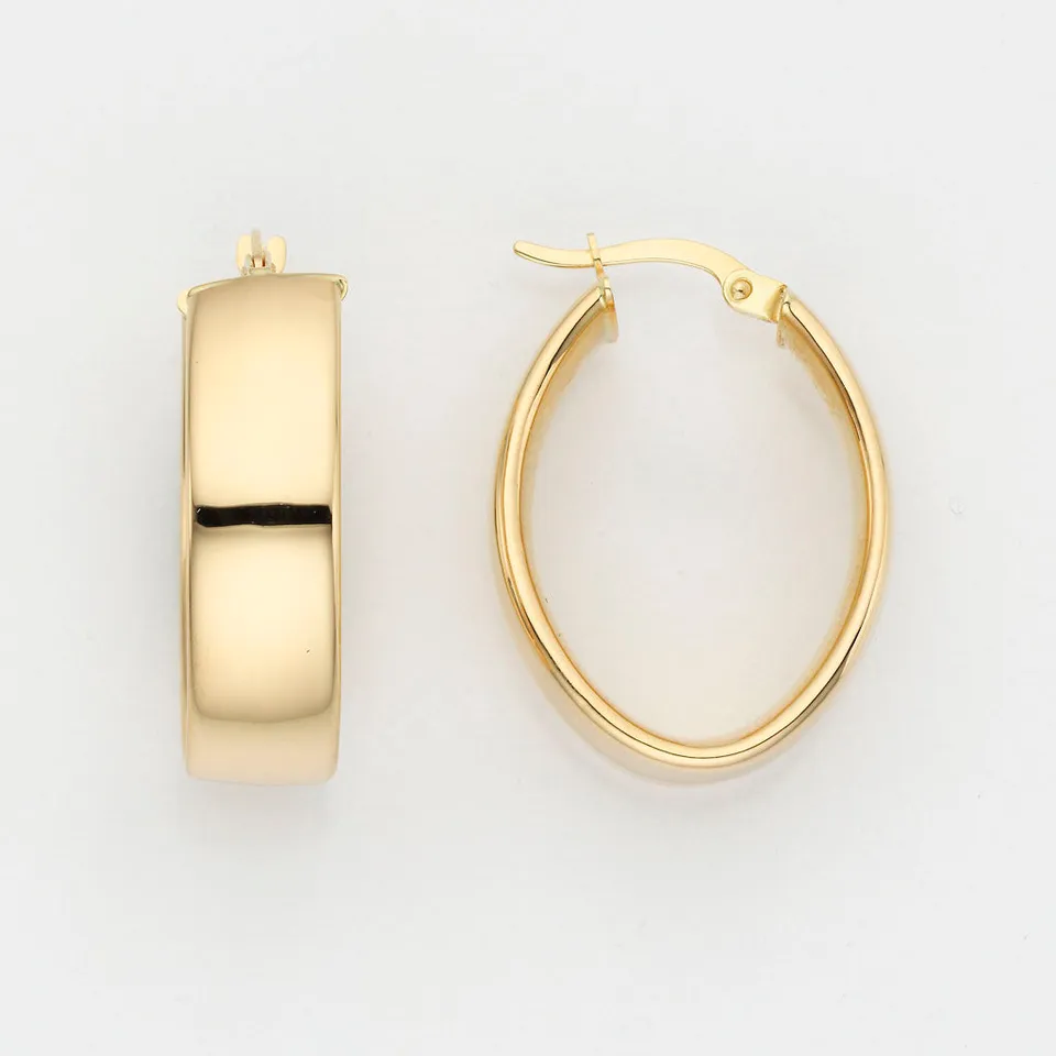 Eugen Rühle Bügel-Creolen oval 25mm Ohrringe Gelbgold