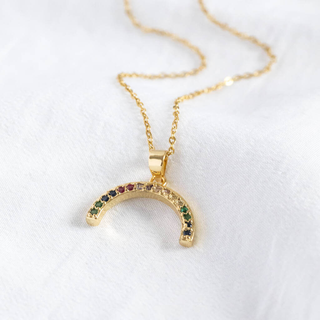 Joy by Corrine Smith Rainbow Arc Halskette Gold Zirkonia