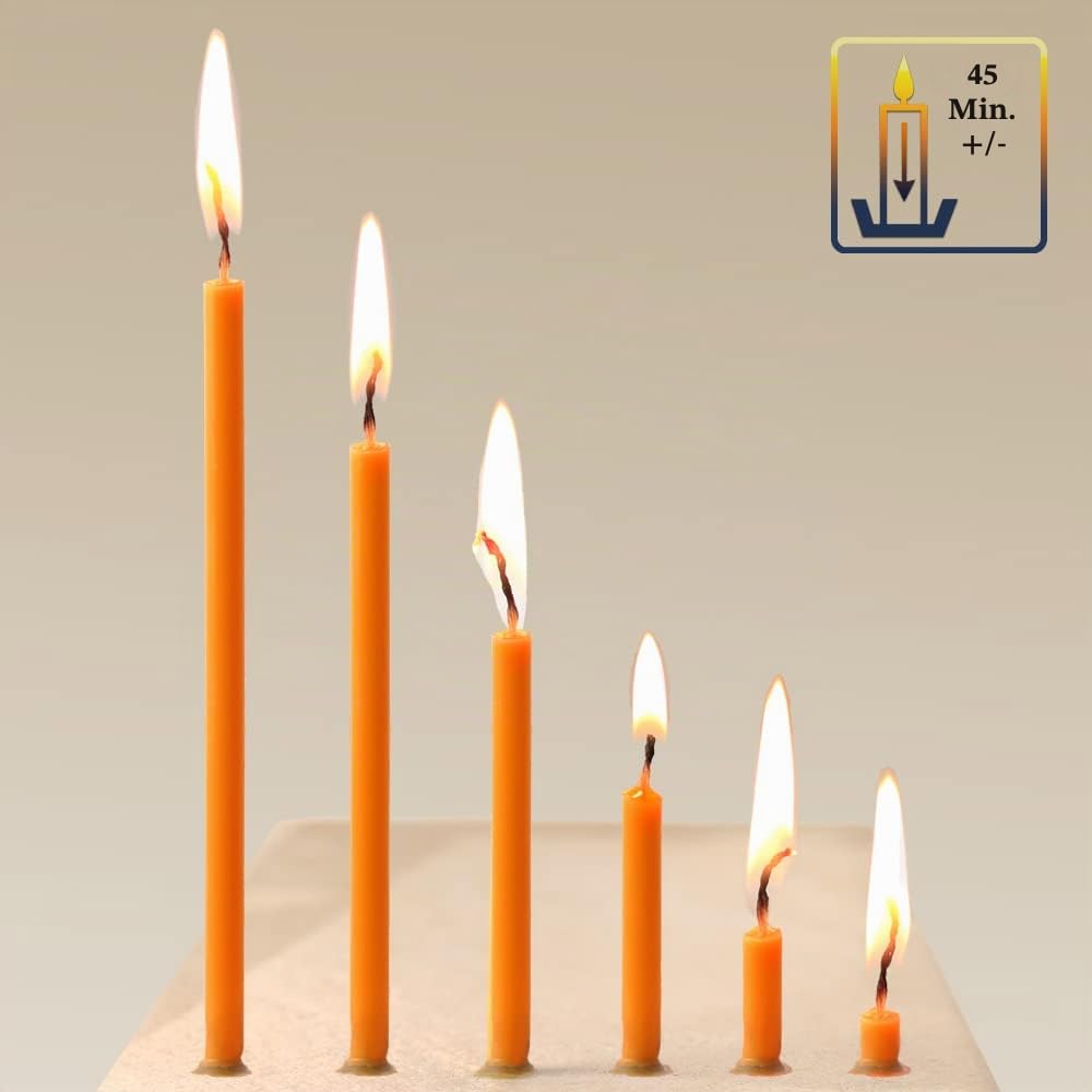 NKlaus CANDLES Stabkerzen orange 50 Stück 16cm Paraffin