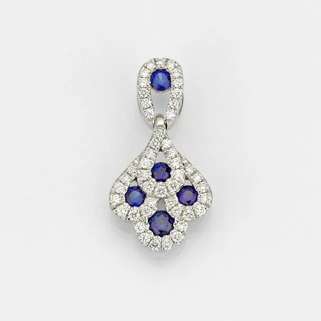 Eugen Rühle Anhänger 41.7888 Brillant 0,16ct Saphir 590 WG