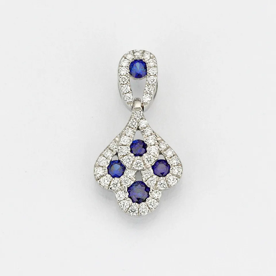 Eugen Rühle Anhänger 41.7888 Brillant 0,16ct Saphir 590 WG